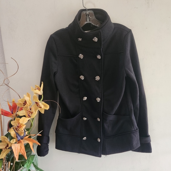 Poetry Clothing Black Double Breasted Medium EUC Jacket - Picture 9 of 14